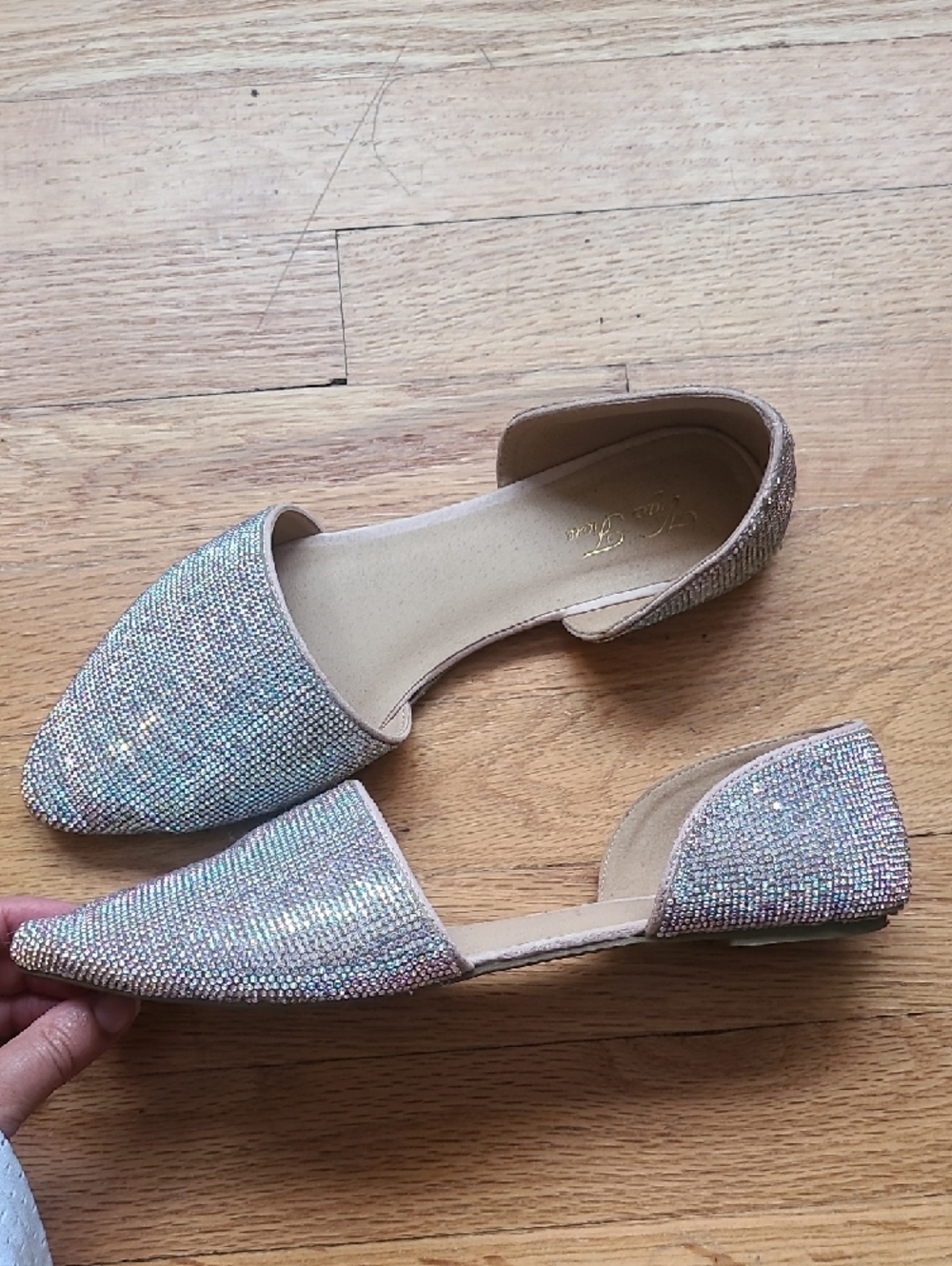 Akira Rhinestone Pointed Toe Flat - Picture 4 of 6